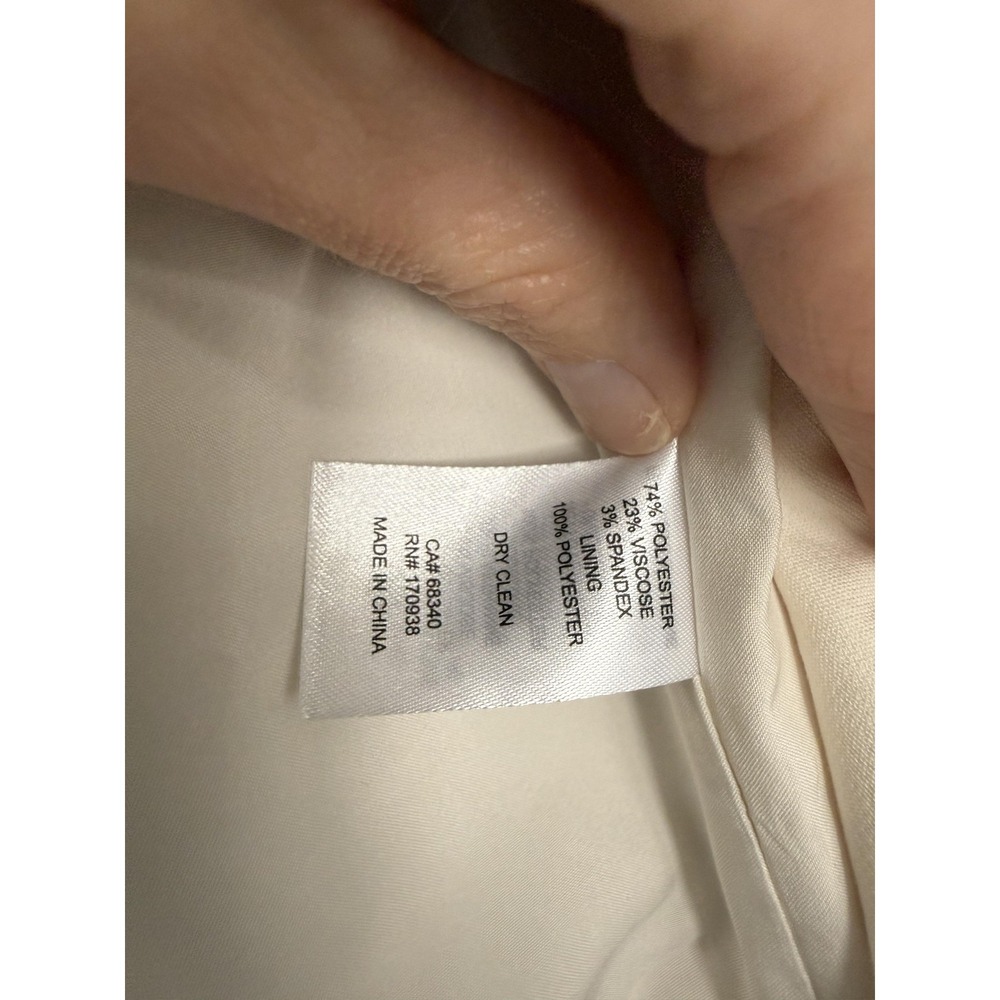 Maison D'Amélie Vest Womens Small White Longline Open Front Lined Pockets Blazer - Picture 8 of 11
